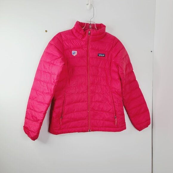 Patagonia Girl's Pink Long Sleeve Winter Padded Puffer Jacket Size L - Picture 2 of 6